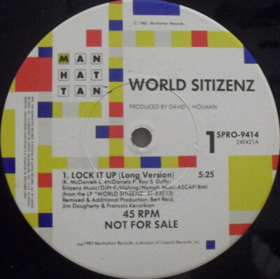 Vinyl Maxi World Sitizenz Lock It Up 12'', Promo 1985 Synth-pop (NM or M- / VG+)