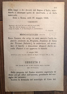 CAVA DEI TIRRENI 1888 REGIO DECREE X KINDERGARTEN-6162