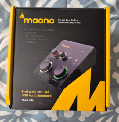 MAONO PS22 LITE- PROSTUDIO 2x2 Lite USB Audio Interface, Black