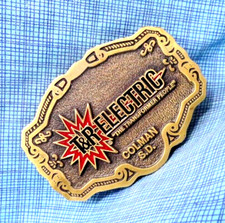 T R Electric Promo Belt Buckle Colman SD Transformers Vtg 70s CD Hit   .QRT163