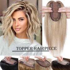 Damen Dick 100% Remy Echthaar Clip In Topper Toupet Haarteile Extensions Perücke