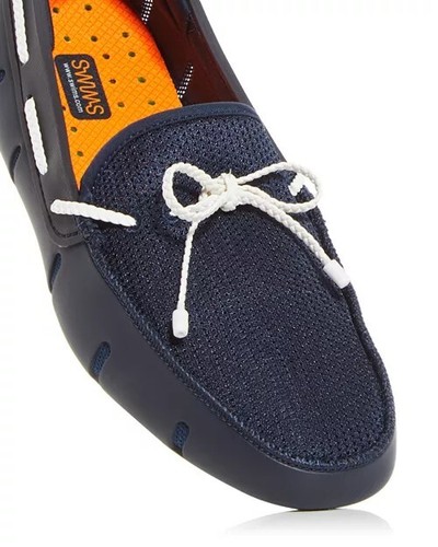 SWIMS Braided Lace Loafer Boat Shoes Men Size 9 Deck Shoes Navy EUC - Picture 2 of 11