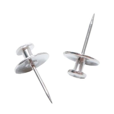 25 Pcs Push Pins, Double Head Nails Decorative Tacks , Sturdy and Track Silver