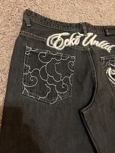 VTG Ecko Unltd Rhino Embroidered Jeans 36 - 第 4/20 張圖片