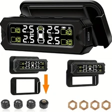 TPMS USB Car Wireless Tire Pressure Monitoring System With 4 External Sensors BK