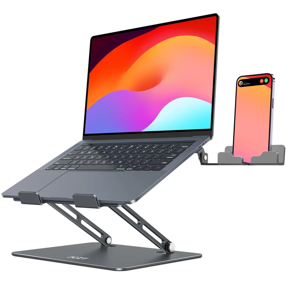 Laptop Stand for Desk, Adjustable Aluminum Laptop Computer Stand, Foldable Er...