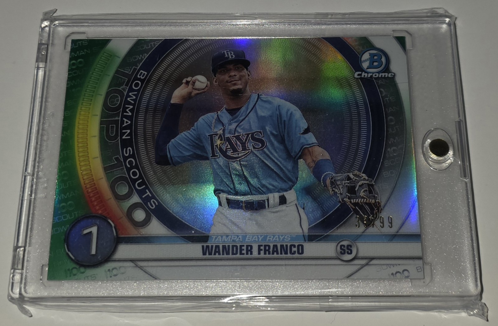 2020 Bowman Scouts Top 100 Chrome Green Refractor 39/99 Wander Franco #BTP-1 9b3