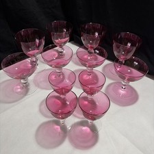12 Pc Poschinger PCH10 Cranberry Glasses Water/Wine-Champagne-cordial BEAUTIFUL!