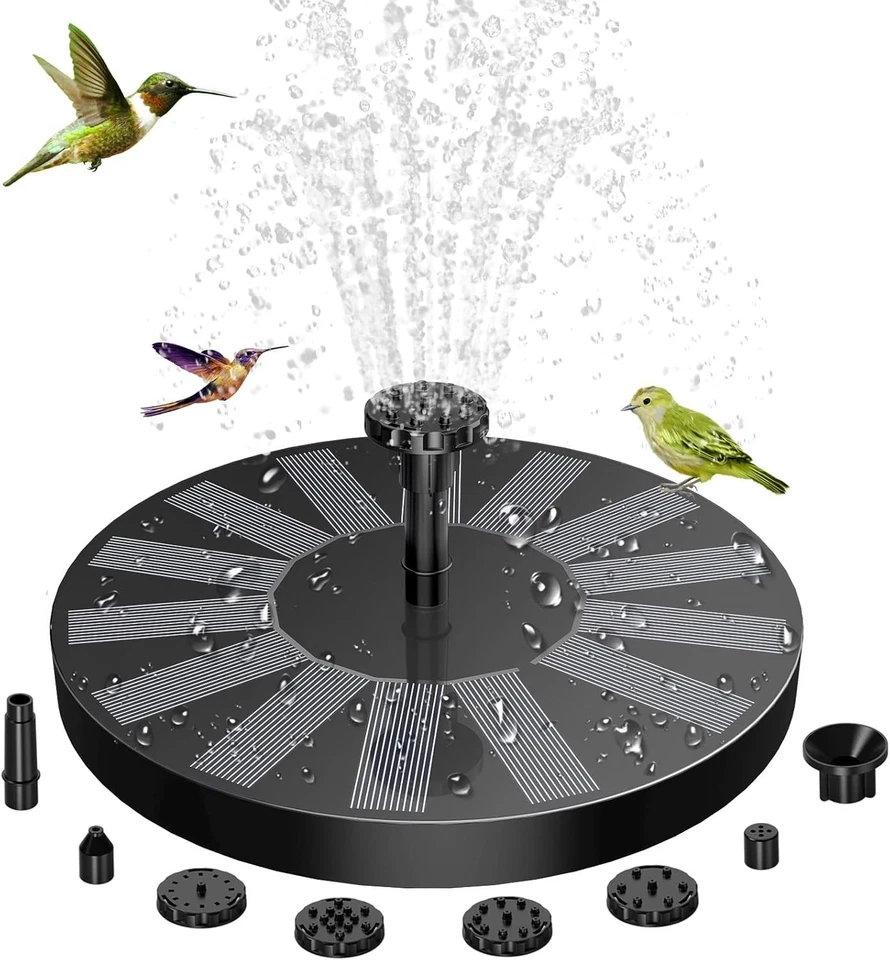 Solarbrunnen, Gartenteichpumpe, Wasserfontäne, Vogelbad, Teich, Solar, 1.5W - Bild 3 von 4