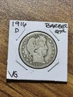 1916 D Barber Silver Quarter VG Very Good Condition U.S. 25c Coin (Raw13723)