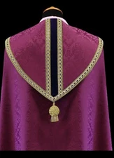 Purple Damask Cope and matching Stole Vestment