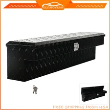 60" inch Aluminum UTV Side Mount Truck Bed Tool Box w/ Lock for Trailer Pickup