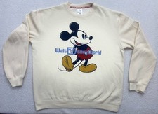 World disney World Sweatshirt Mickey Mouse Adult Large Beige Crewneck