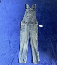 New Gap Kids Girls Denim Medium Wash Overalls Youth Size Small S NWT