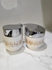 Vintage Gemco Milk Glass Gold Butterfly Pattern Cream And Sugar Set Retro MCM