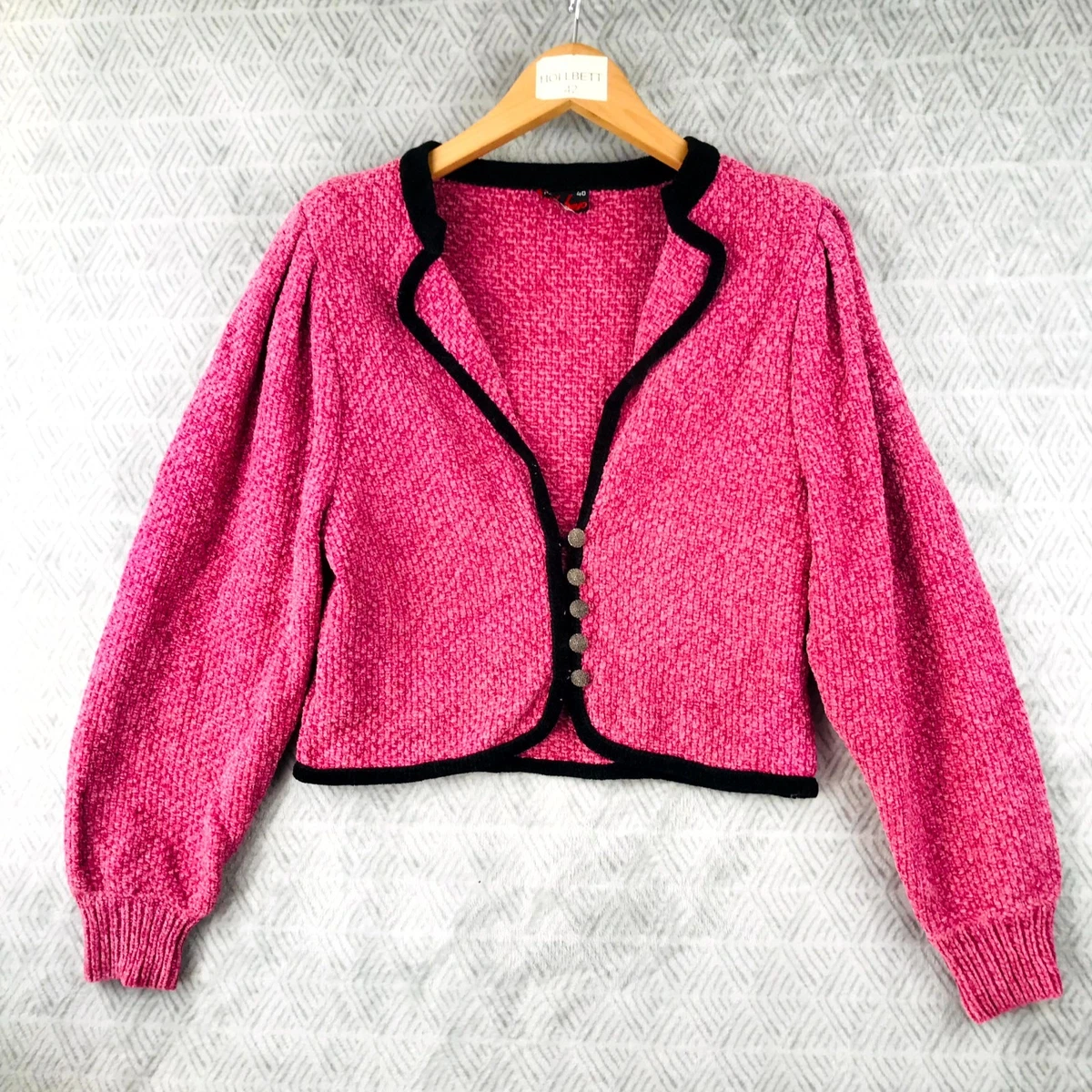 Cardigan DPM By Depeche Mode Femme Taille M - Violet, Maille épaisse, Manches 3/4 (Y2K Vintage)