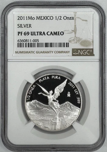 2011 Mexico Libertad 1/2 oz. Silver Coin NGC PF69 Ultra Cameo