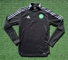 Celtic FC 2021 1/4 Zip Training Top Adidas Mint Condition Medium Black