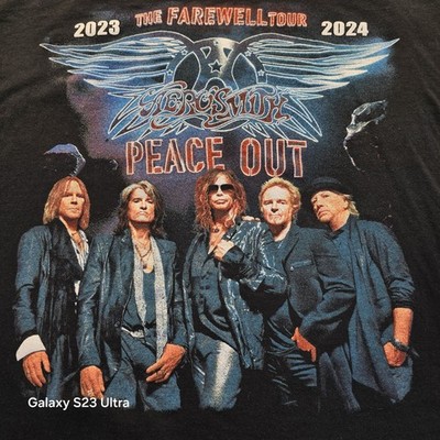 Aerosmith Peace Out Farewell Tour 2023 2024 Band T-Shirt Black XL Concert Tee
