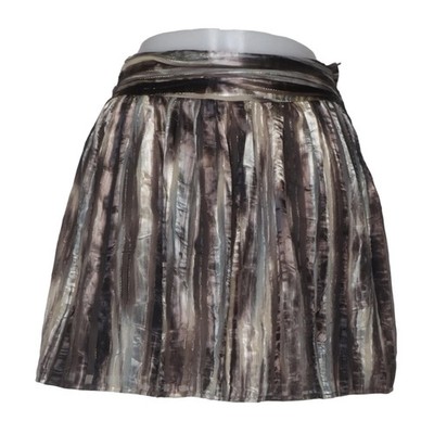 H&M, Rock, Größe: 36, Grau/Mehrfarbig, Metallfaser/Polyester, Streifen #kt7