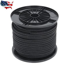 3/8" Nylon Rope 250FT Solid Braid High UV Abrasion Resistance Industrial Black