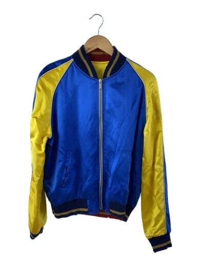 SAINT LAURENT (YSL) SAINT LAURENT Sukajan 48 Rayon BLU Made in Italy Ricamo Periodo Antonio