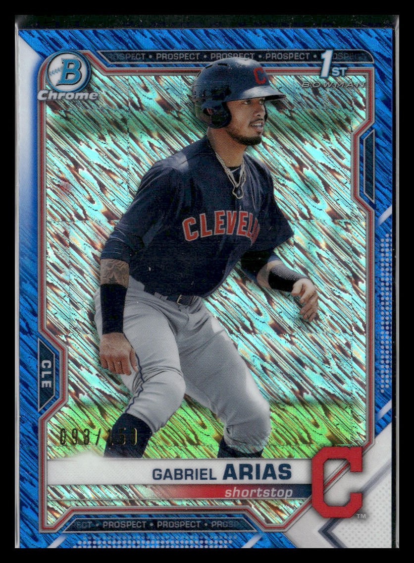 2021 Bowman #BCP-89 Gabriel Arias Chrome Prospects Blue Shimmer Refractor #/150