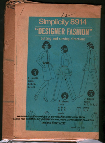 Simplicity Pattern 9124 8914 Vintage Simplicity Sewing Pattern Misses Designer Fashion Dress ...