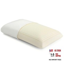 100 Natural Talalay Latex Pillow for Sleeping with Removable Queen Mid Loft