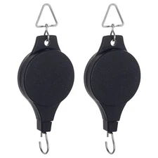 2 Pack Plant Pulley Retractable Hanger Easy Reach Adjustable Height Wheel