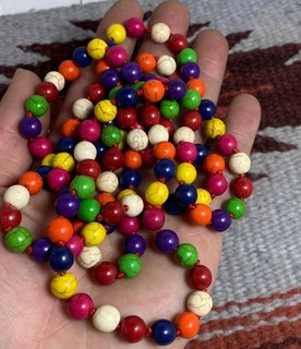 45" hand knot mix color howlite bead necklace/$0.85 combine s/h fee (y427 w2.5)