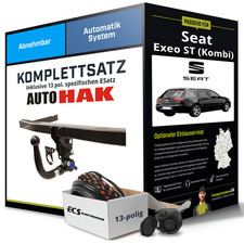 Für SEAT Exeo ST (Kombi) 3R5 Anhängerkupplung abnehmbar +eSatz 13pol 09- NEU