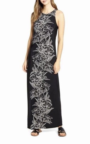 Tommy Bahama Maxikleid Schwarz Midnight Blooms Damen Resort Strand Hawaii XS - Bild 2 von 18