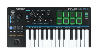 Tragbarer USB MIDI Keyboard Controller Impact LX Mini von Nektar in schwarz
