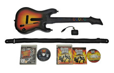 REDOCTANE PS3 GUITAR HERO SUNBURST GUITAR + DONGLE + STRAP + 2X GUITAR HERO GAME