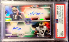 Audric Estime/Sam Hartman 2023 Bowman U Best Dual Auto Orange /25 RC PSA 9 Irish