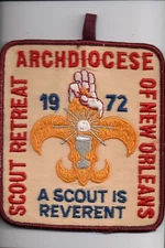1972 Archdiocese Of New Orleans Scout Retreat patch
