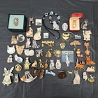 Vintage Large Lot Of Cat Brooches/Pin Costume Jewelry Kitten Animal