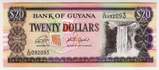 1996 Guyana 20 Dollars 092093 UNC Paper Money Banknotes Currency