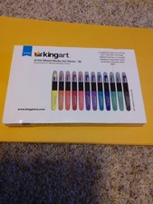 Kingart Artist Mixed Media Gel Sticks Set of 12 Vibrant Colors Open Box Unused