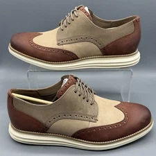 COLE HAAN OriginalGrand Short Wingtip Oxford Men's Size 8.5 M Brown Dress Shoes