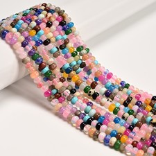 Mixed Gemstone Smooth Rondelle Beads Size 4x6mm 15.5'' Strand