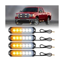 HLauto 406T Emergency Strobe Grille Lights: 4Pcs 6 LED Sync Feature Safety Wa...
