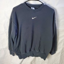 Nike Sweatshirt Womens S Black Crew Oversized Phoenix Fleece Center Swoosh