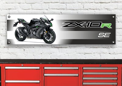 BR470B KAWASAKI ZX10R SE2018 INSPIRED GARAGE WORKSHOP BANNER SIGN