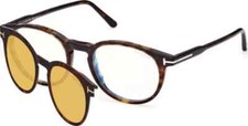 Tom Ford TF5823-H-B 052 Clip Ons Round Eyeglasses 50-20-145 with clip-ons sd 