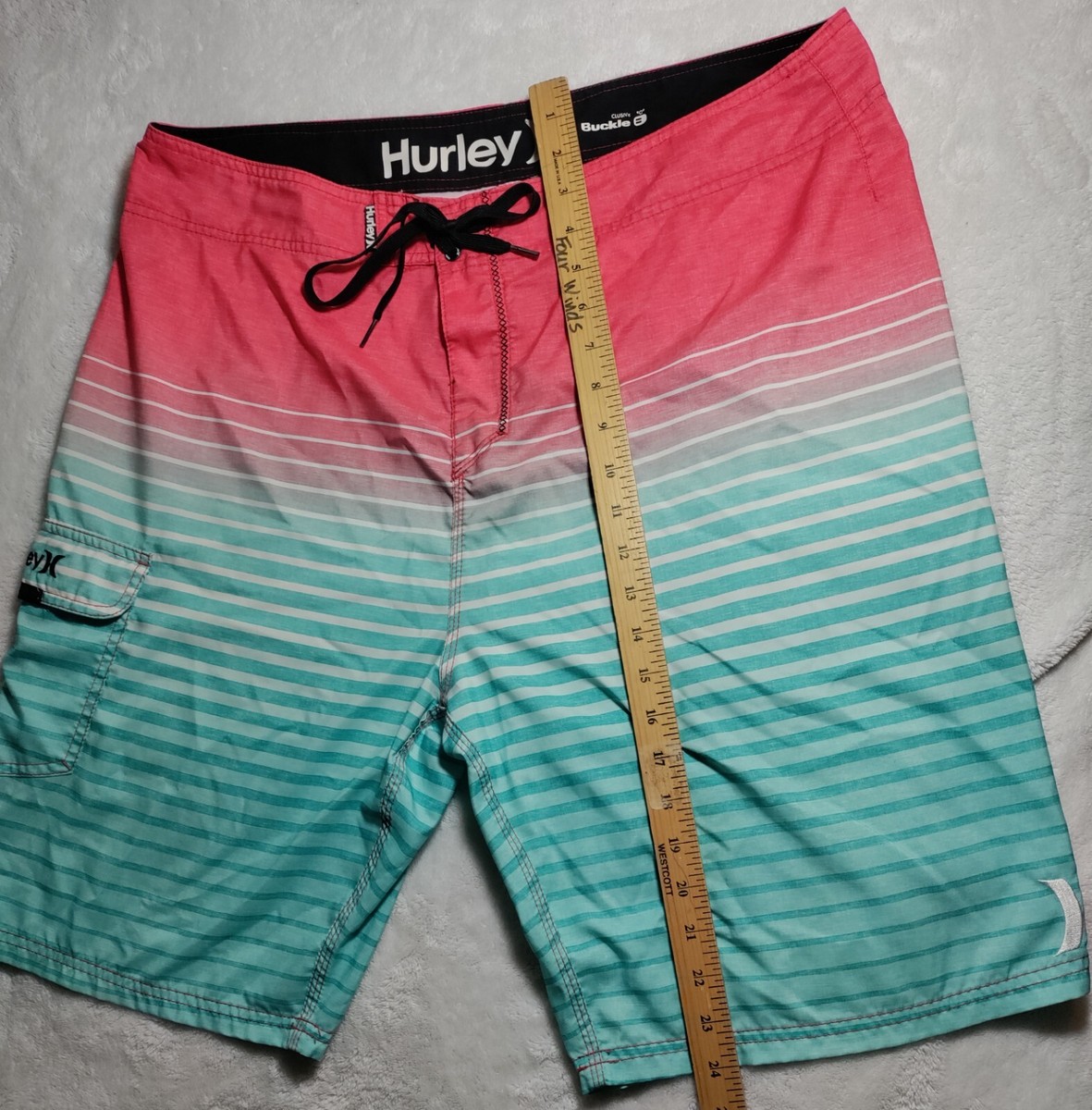 Hurley Buckle Swim Trunks Shorts Men's 36 Outseam 22
