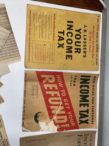 Lot of Vintage Antique Income Tax Papers 1941 To 1952 Hamilton Ohio mid century - Picture 6 of 6