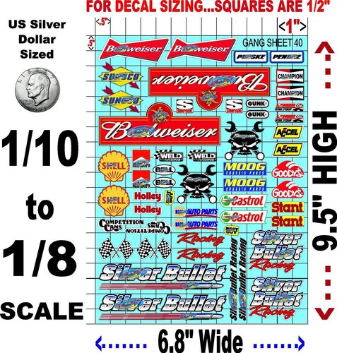 White VINYL Sticker Sheet 40-R/C MODEL Die-cut-Decals 1/8-1/10-Arrma-traxxaslosi - Picture 2 of 9
