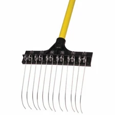 Groundskeeper II Deluxe Shrub Rake / Leaf Rake - 9.5" Head, 54" Handle